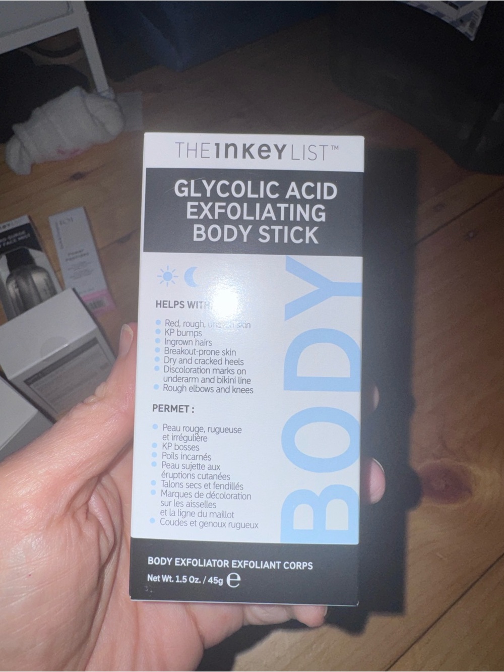 The INKEY List Glycolic Acid Exfoliating Body Stick - White/Blue